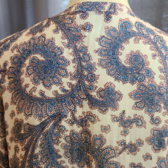 NWT Luck Brand Paisley Button Front Blouse - Picture 9 of 12